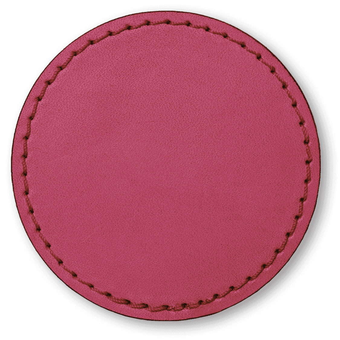 Image of blank natural leather patch color with stitching.