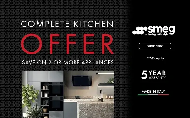Smeg Complete Kitchen Offer - Save up to 10% on purchases of 2 or more premium appliances