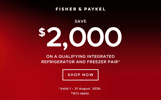 Save $2000 on a qualifying integrated refrigerator and freezer pair*