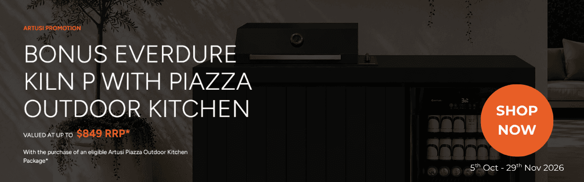 BONUS Everdure Kiln P with Artusi Piazza Outdoor Kitchen