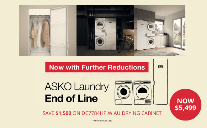 Final Reduction - Asko Heat Pump Drying Cabinet DC7784HP.W.AU - SAVE $1500, While Stocks Last