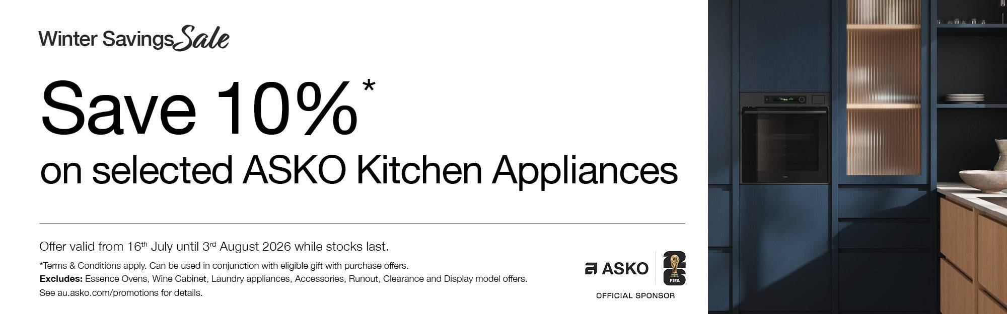  Save 10% on selected Asko Kitchen Appliances*