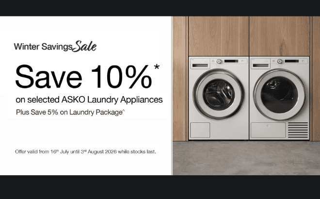 Save 10% on selected Asko Laundry Appliances*