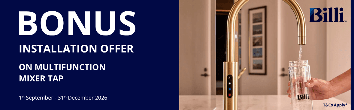 Up to $400 Cashback Plus Free Installation on selected Billi Units