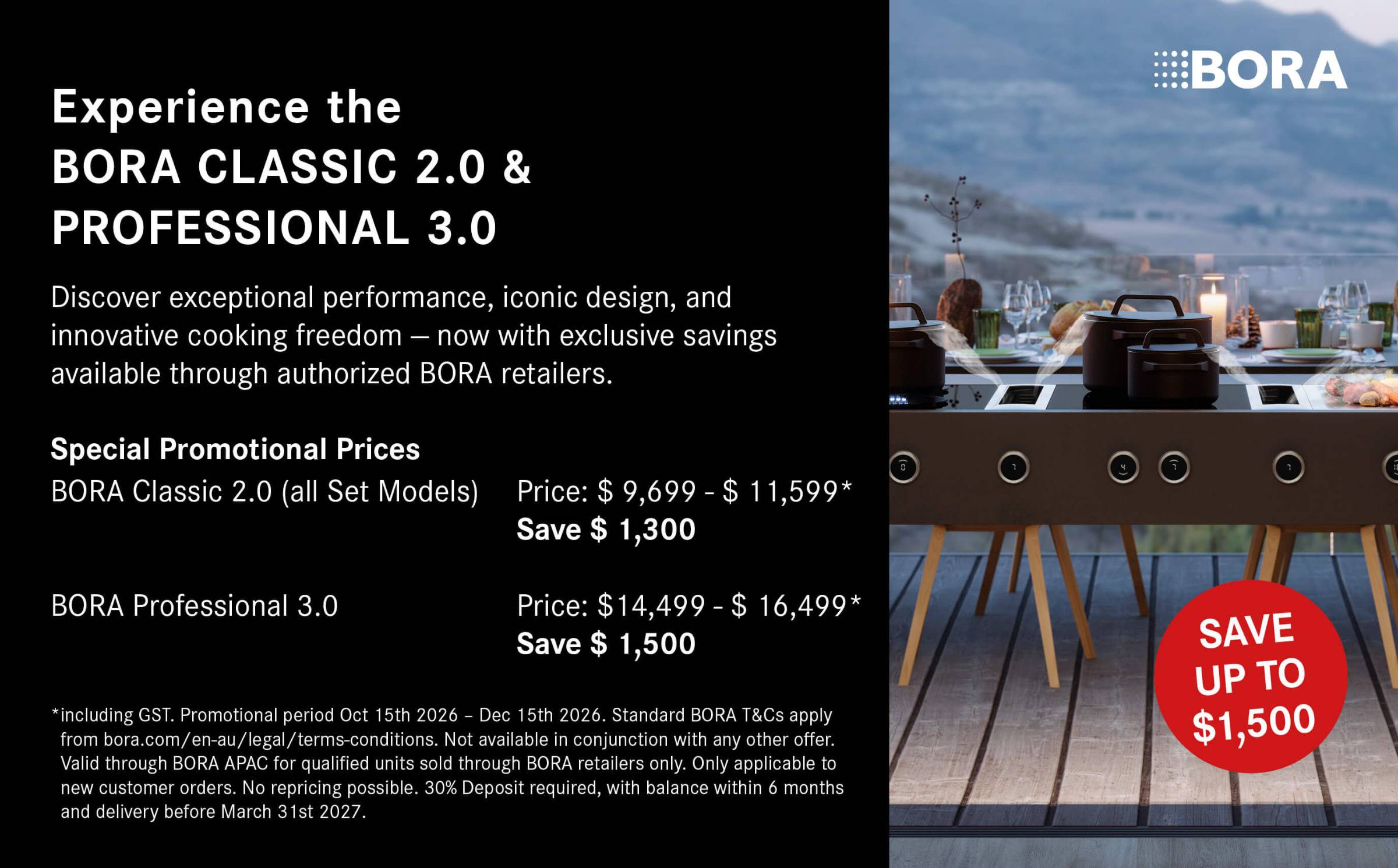 Save on Bora Classic 2.0 + Bora Professional 3.0