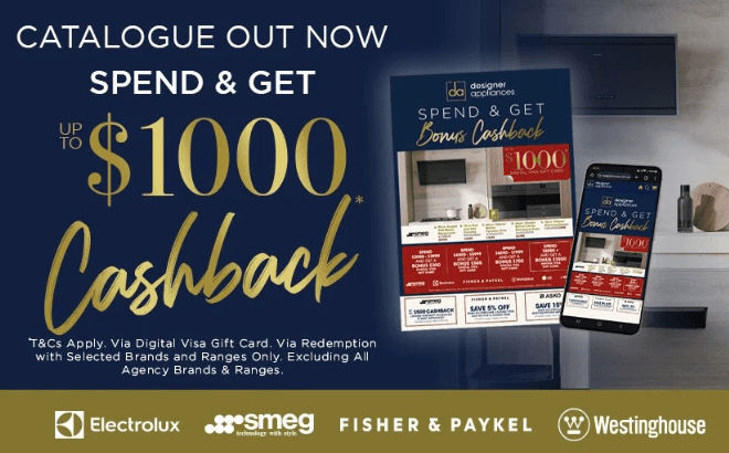 October Catalogue Sale - Spend & Get up to $1000 Cashback on selected brands & ranges*