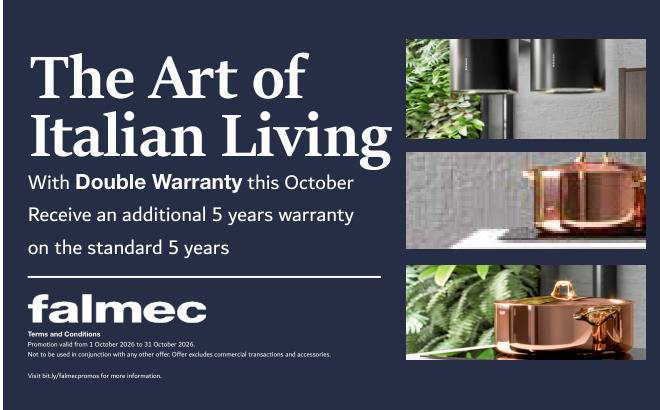 Double Warranty on all Falmec Rangehoods