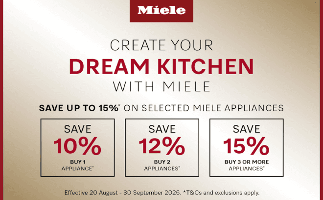 Save up to 15% on Miele Appliance Packages