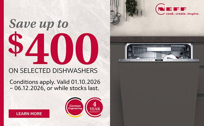 Save up to $400 on selected Neff Dishwashers
