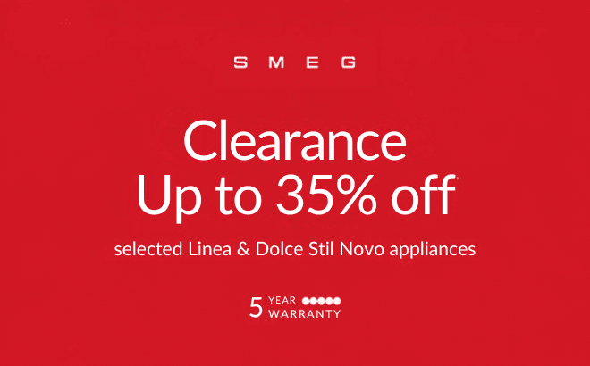 Up to 35% off selected Smeg Linea and Dolce Stil Novo appliances*