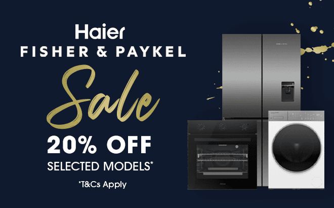 20% off selected Fisher & Paykel and Haier models*