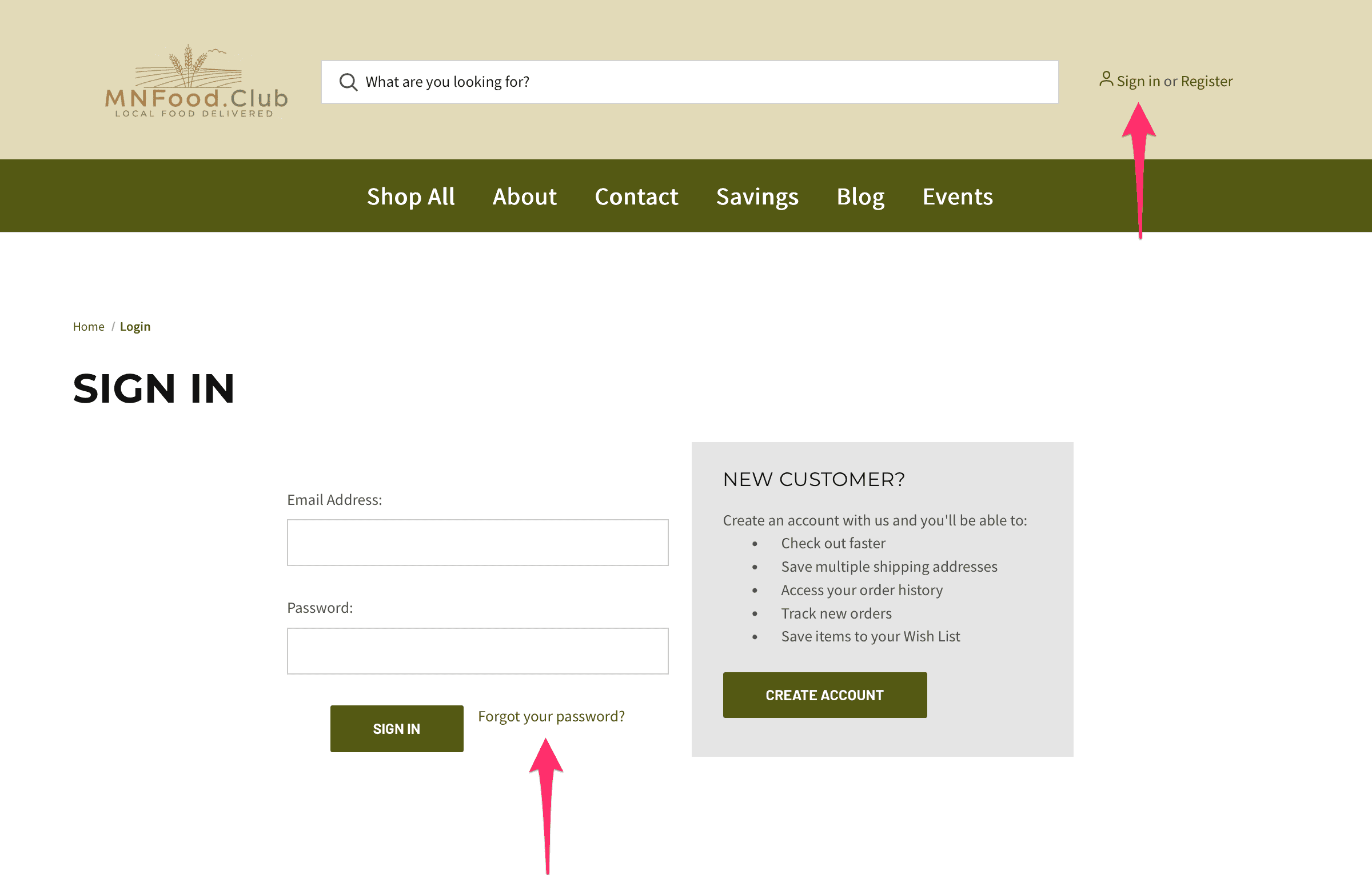 Sign into your account