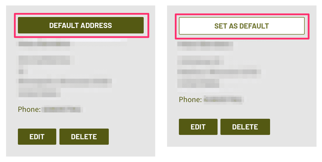 Set an address as default