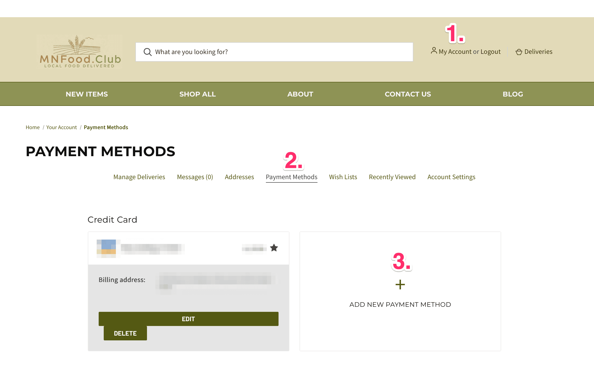 Adding a payment method