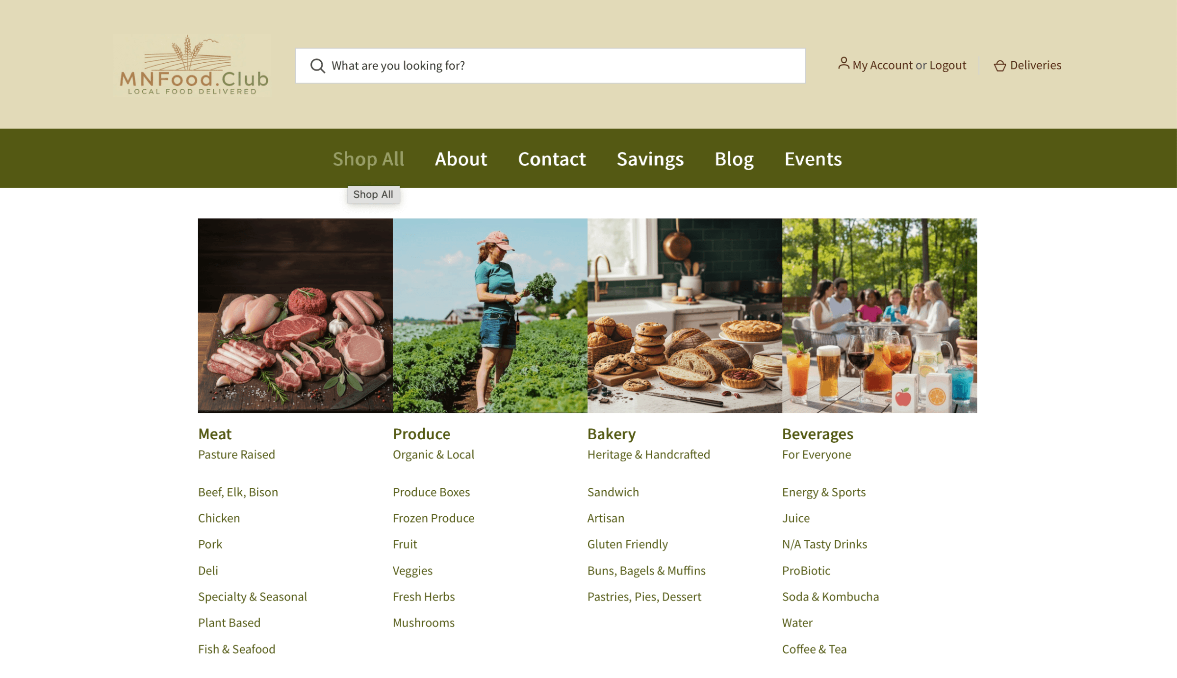 Shop categories