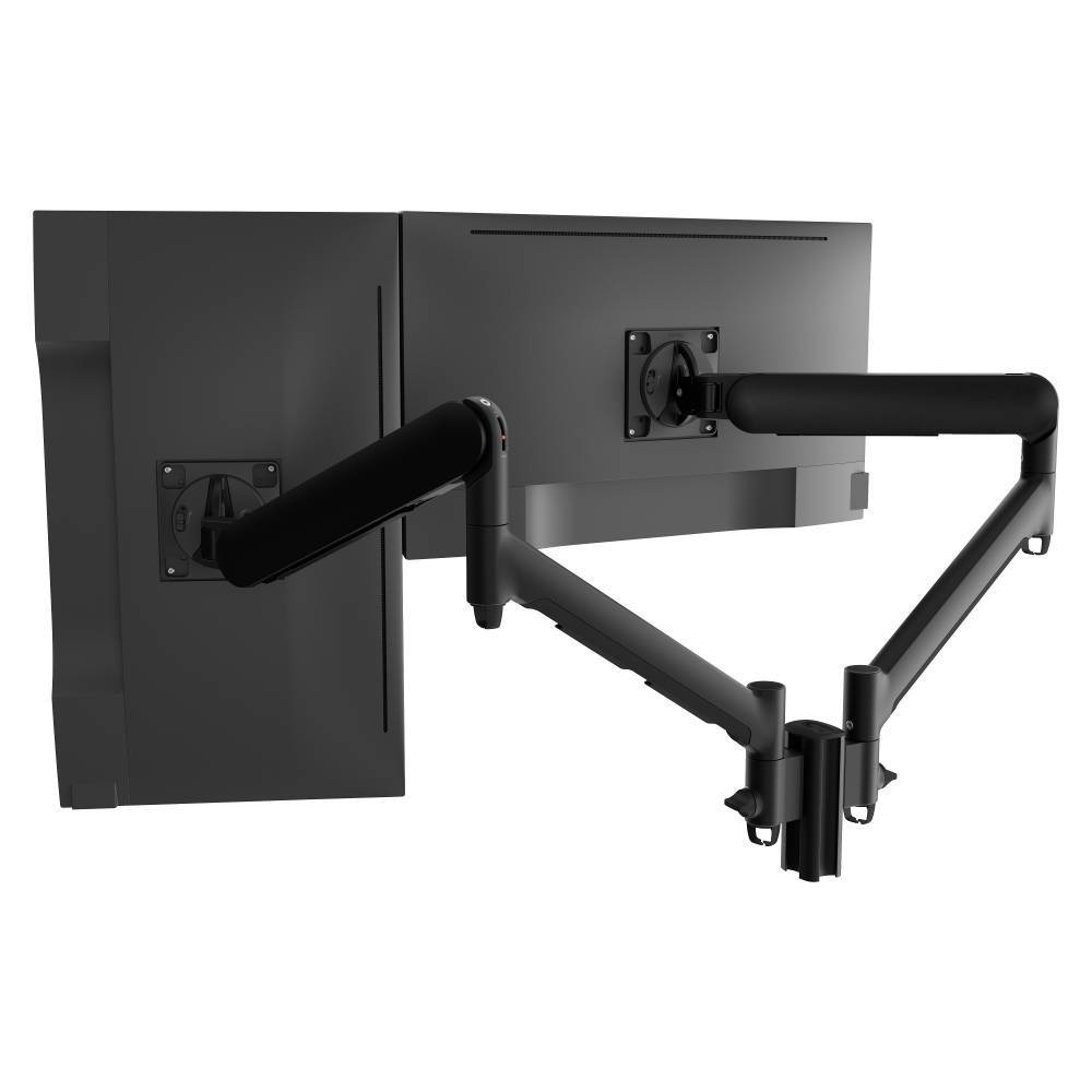 AWMS-2-D13 with black finish with dual 27-inch monitors
