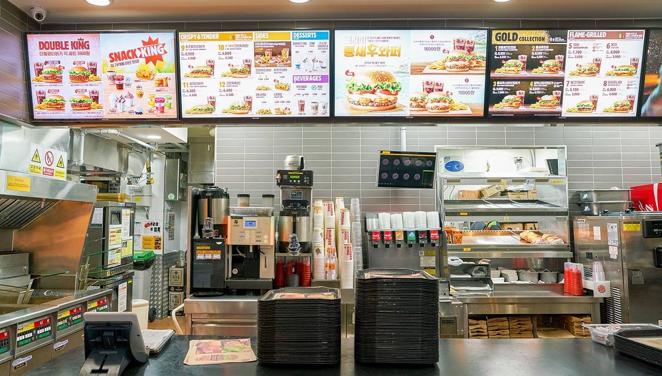 ATDEC MENU BOARD WALL MOUNTED BURGER KING SOUTH KOREA