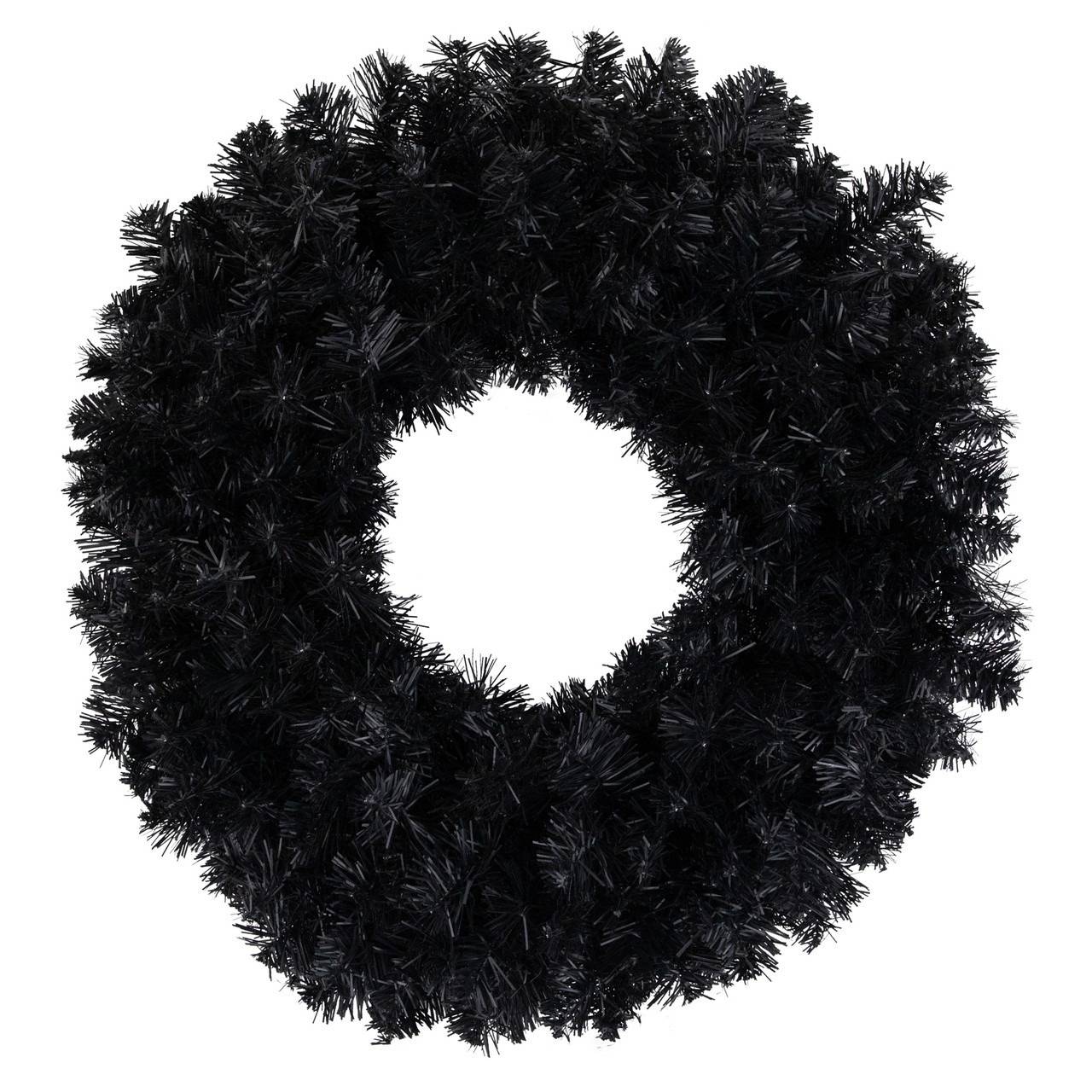 24-inch black artificial pine Halloween wreath