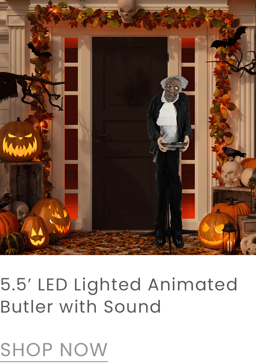 5.5-foot LED lighted animated butler with sound