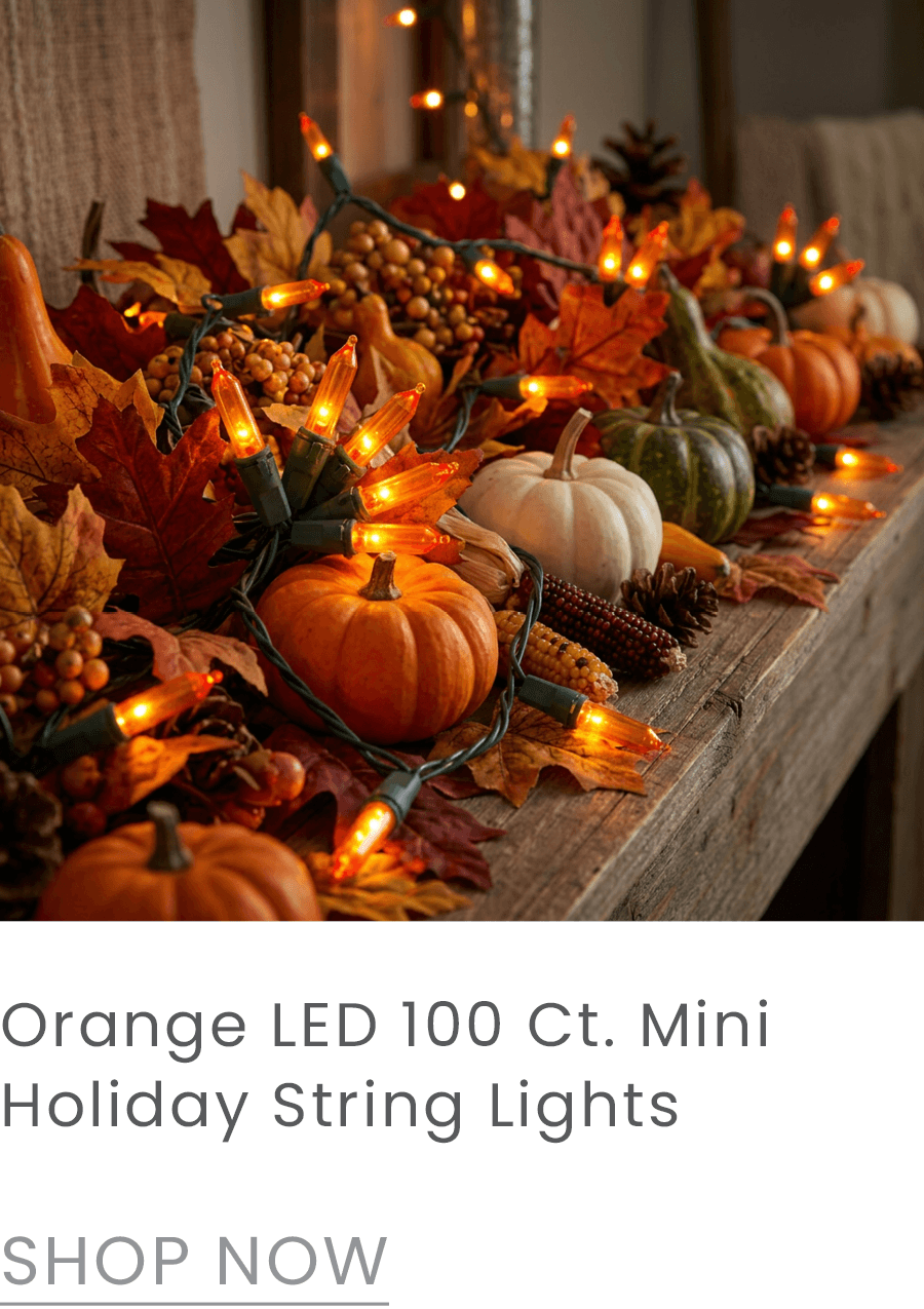 100 ct orange LED mini string lights