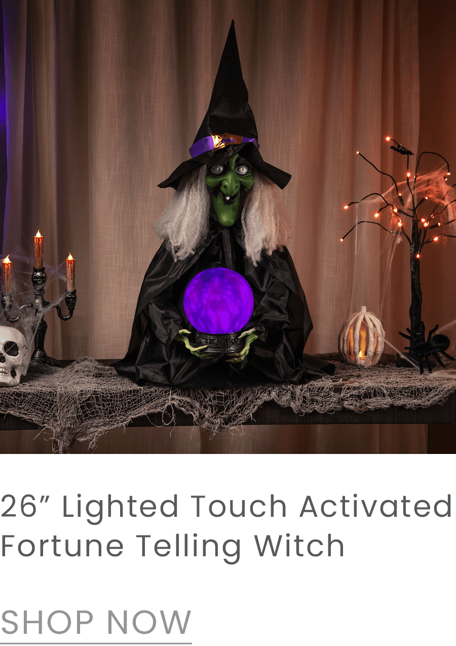 26-inch lighted touch activated fortune telling witch