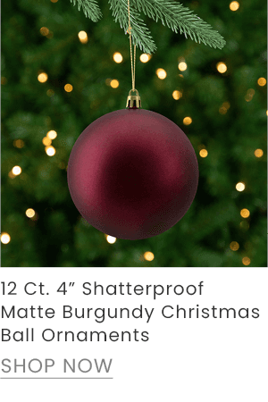 4-inch shatterproof matte burgundy Christmas ball ornaments