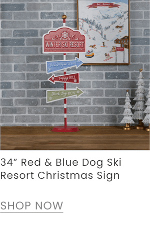 dog ski resort Christmas sign,34-inch