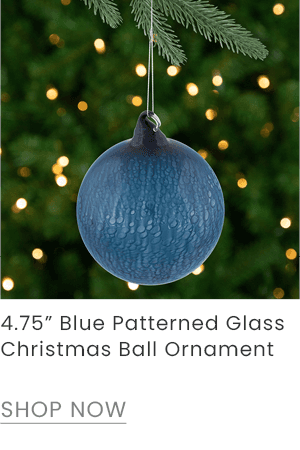 blue glass patterned glass Christmas ornament