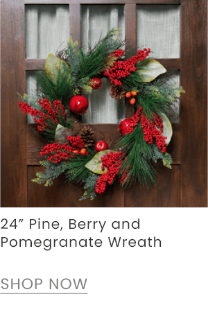 24-inch pine, berry and pomegranate wreath