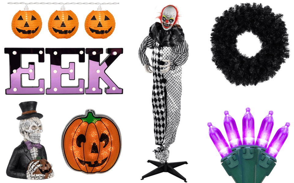collage of most popular Halloween decorations