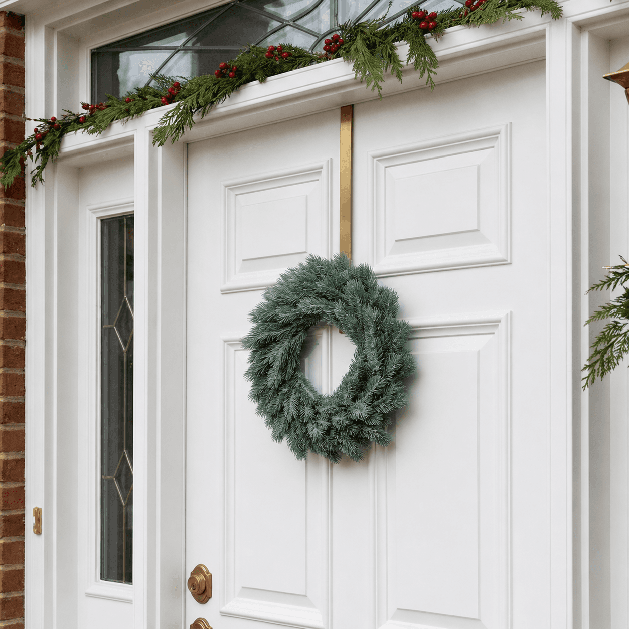 Real Touch Frosted Pine 16-inch Christmas Wreath