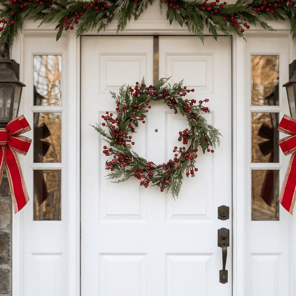 Real Touch Frosted Berries and Pine 18-inch Unlit Wreath