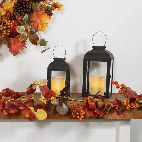 5-foot garland with faux berries and autumn hued eucalyptus leaves
