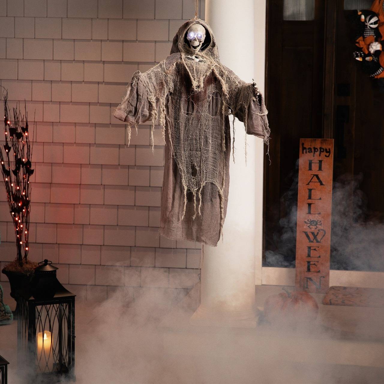 36-inch lighted touch activated hanging death reaper