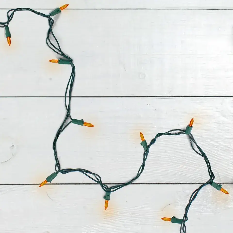 100-count LED mini Christmas Lights, orange