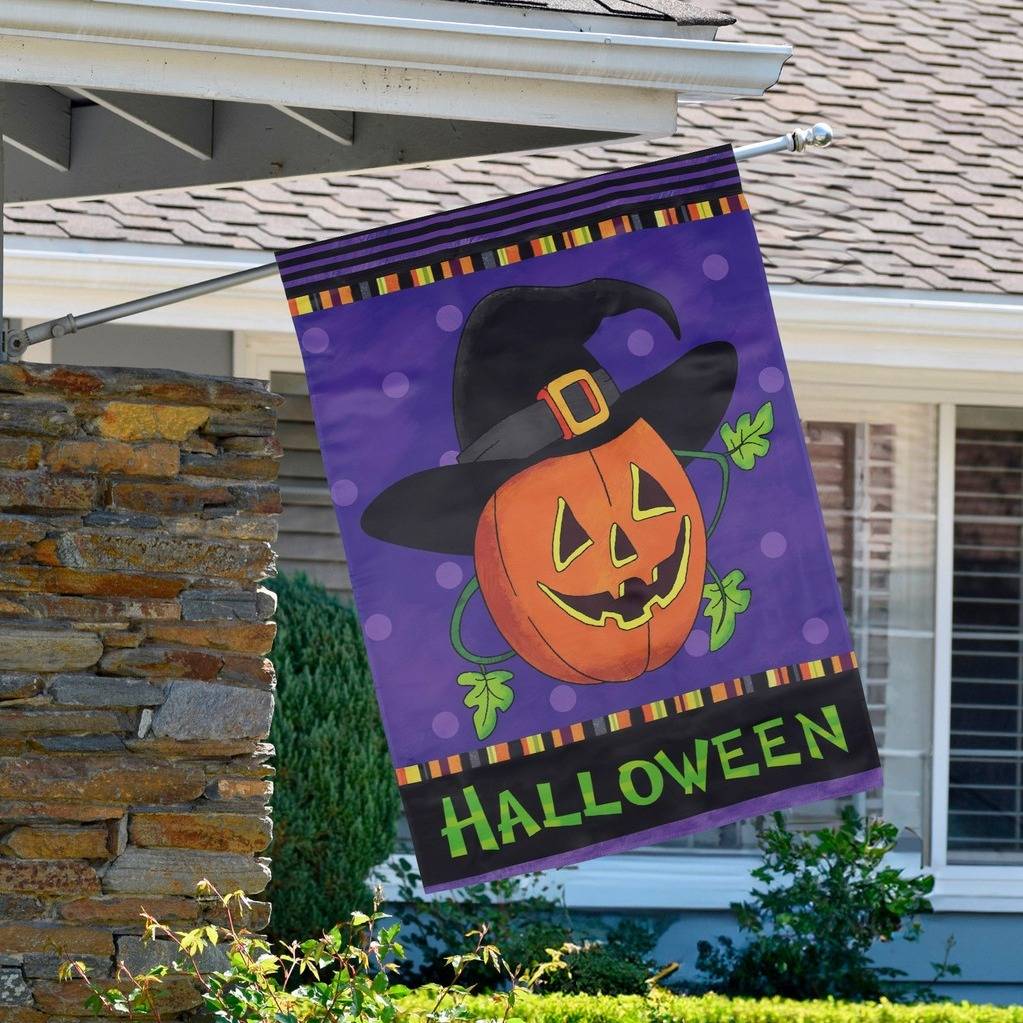 Happy Halloween 28-inch by 40-inch double sided house flag