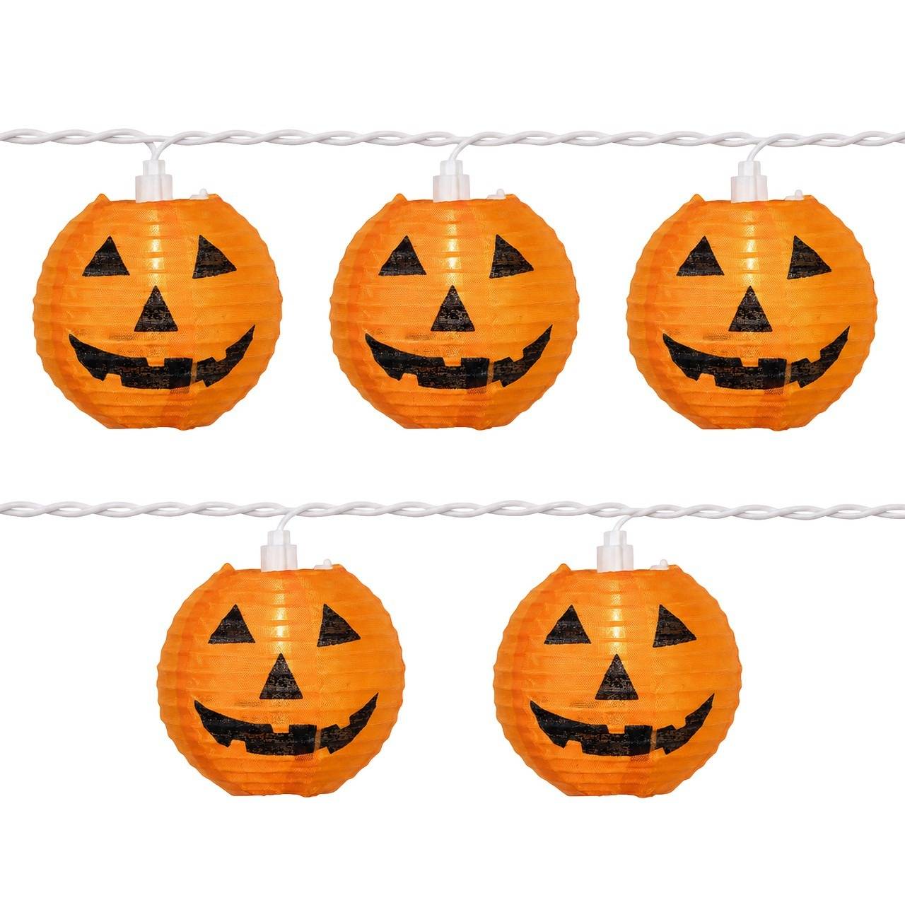 paper lantern-look plastic Halloween jack o'lantern lights