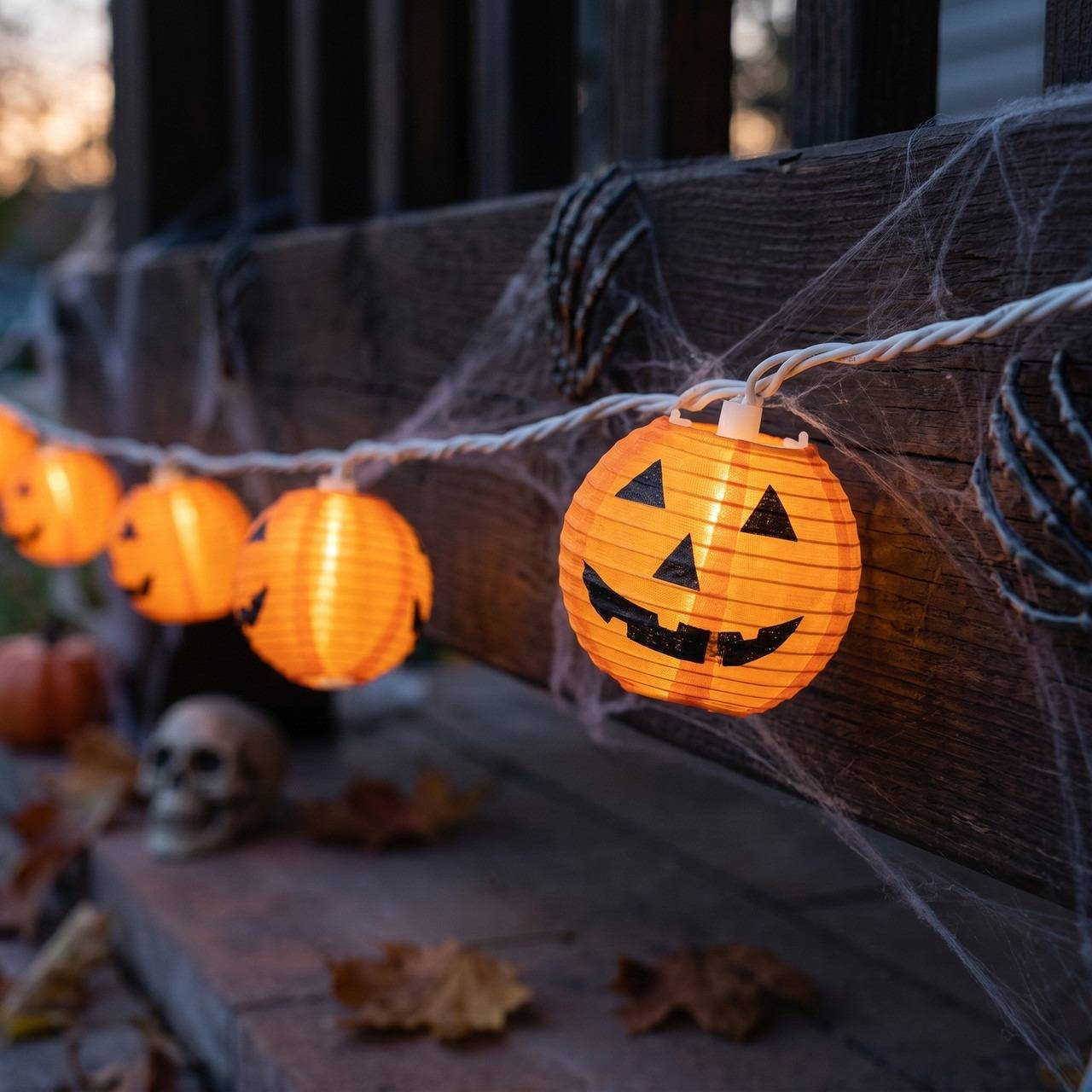 Jack o lantern paper lantern style Halloween lights