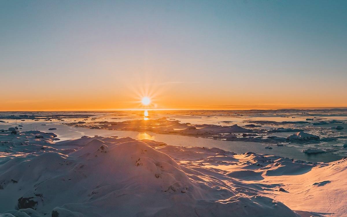 sunrise over the arctic circle