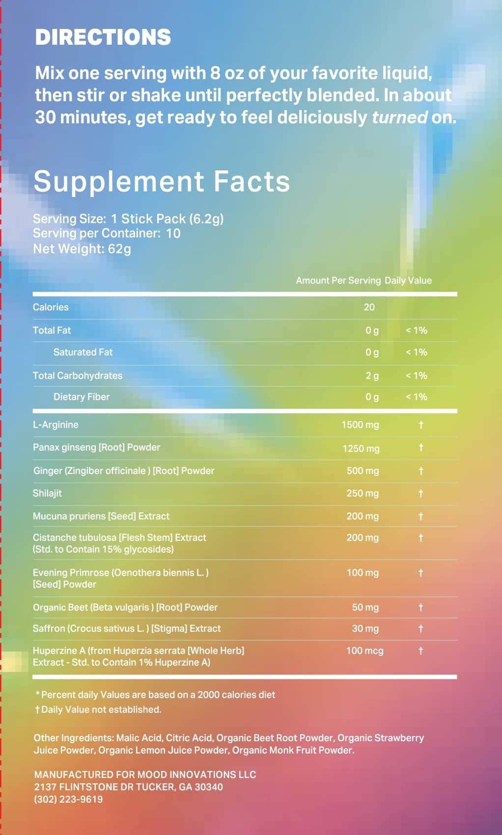 MOOD SEX MAGIC™ Sexy Plant-Activated Elixir back label with ingredients
