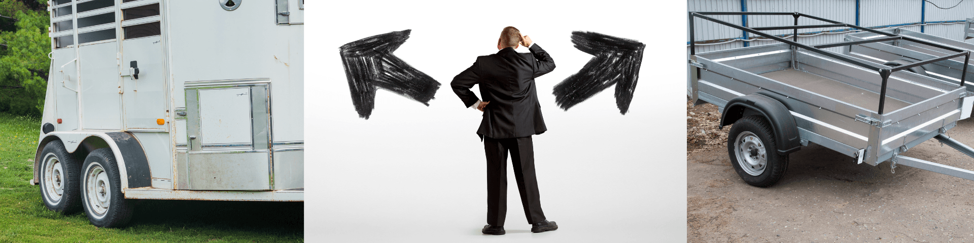 Man standing thinking and deciding on which construction tire to get 
