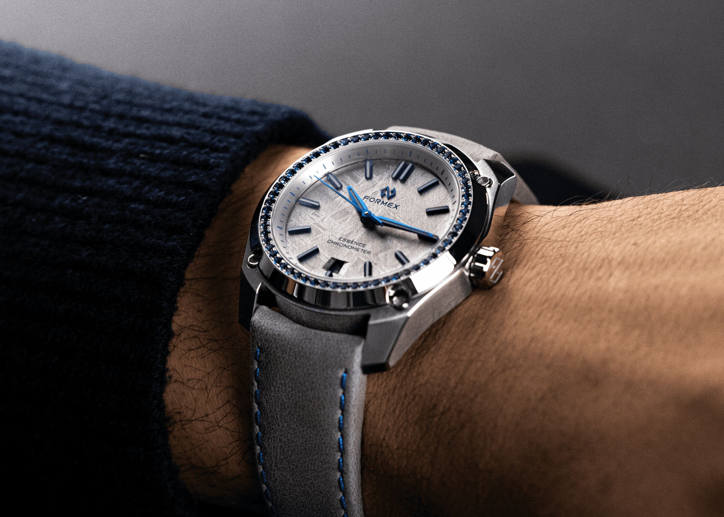 Formex Essence Space Ghost with Blue sapphire bezel