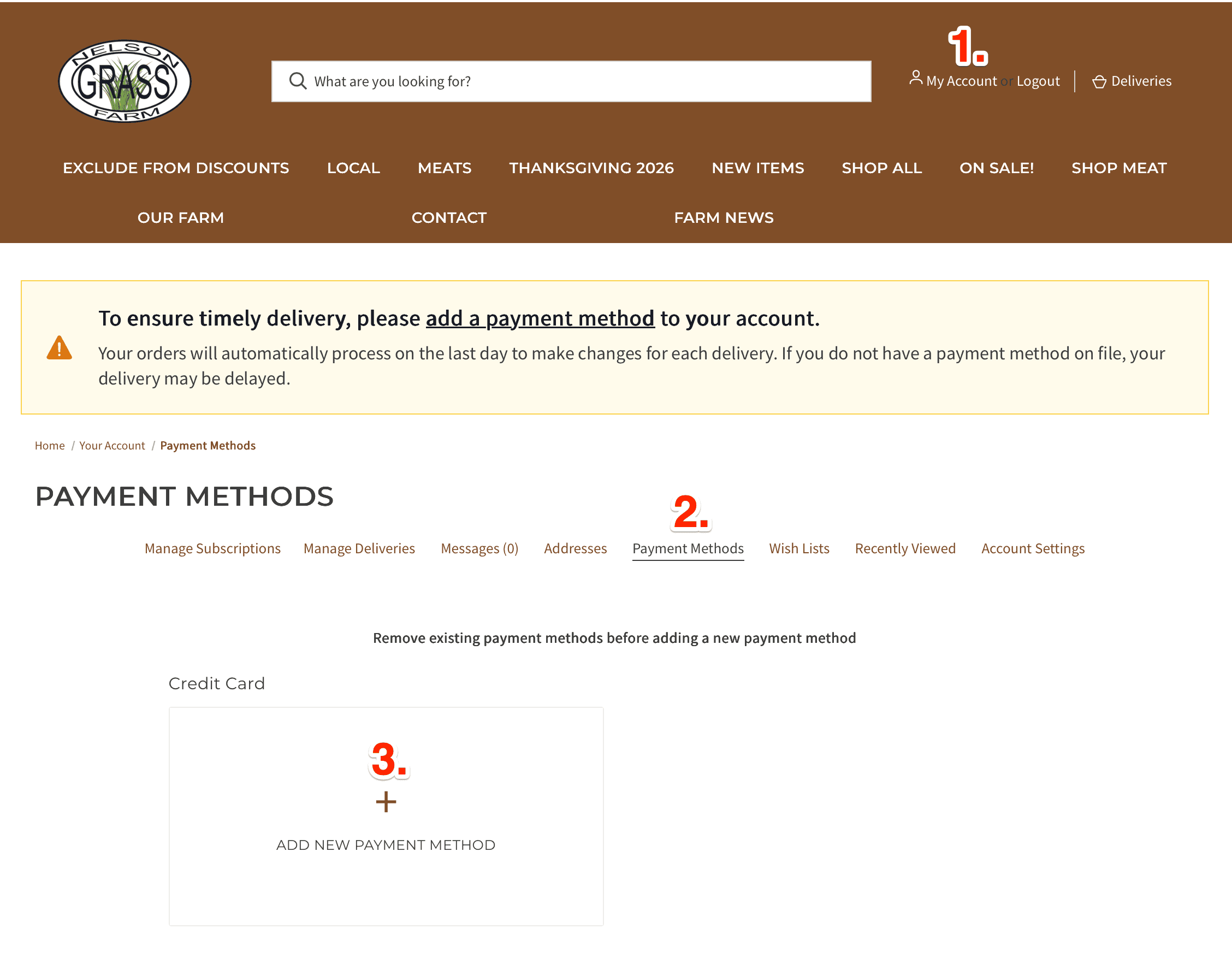 Adding a payment method
