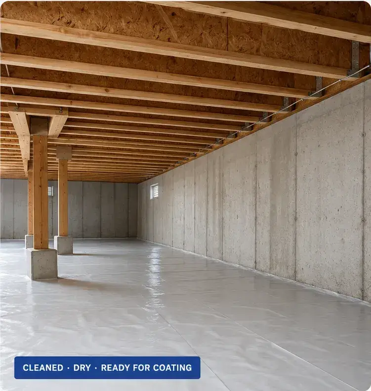 Clean dry structural surfaces prepared for professional coating